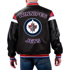 NHL Black Winnipeg Jets Leather Jacket