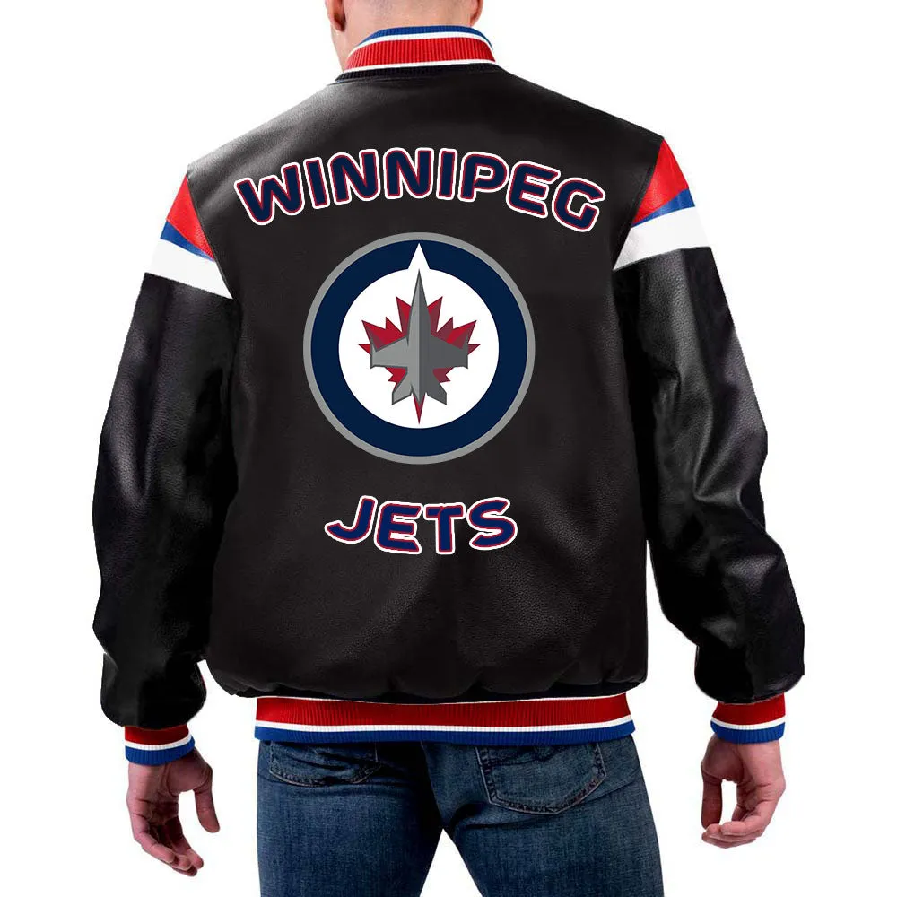 NHL Black Winnipeg Jets Leather Jacket