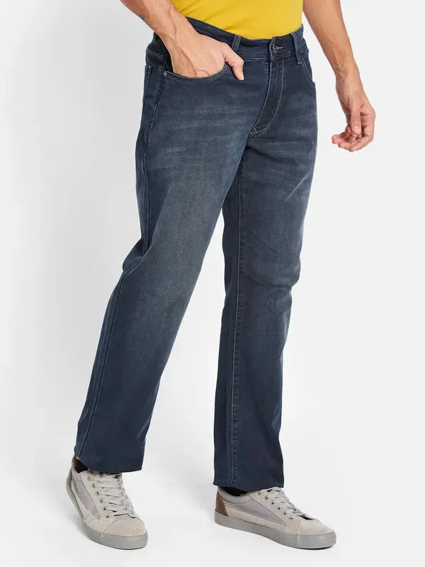 Octave Men Clean Look Mid-Rise Light Fade Cotton Jeans