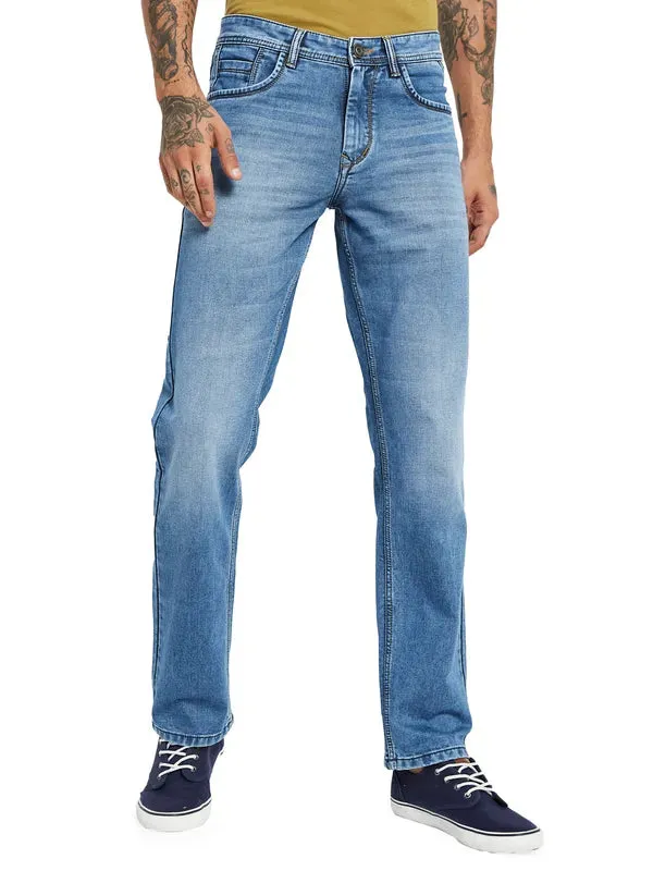 Octave Men Light Fade Clean Look Cotton Jeans
