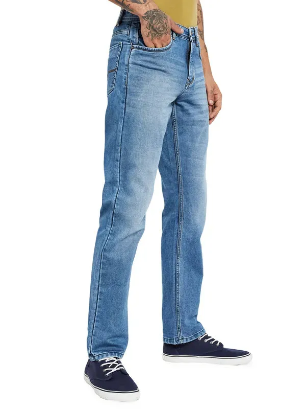 Octave Men Light Fade Clean Look Cotton Jeans