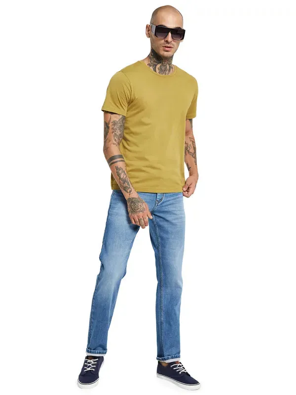 Octave Men Light Fade Clean Look Cotton Jeans