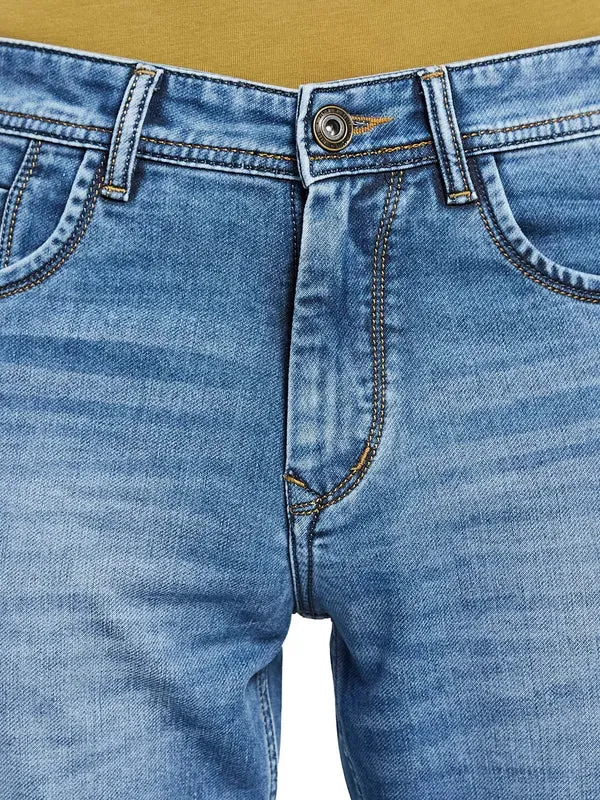 Octave Men Light Fade Clean Look Cotton Jeans