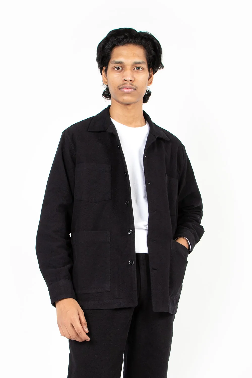 Overshirt Boxy Moleskin Twill - Black