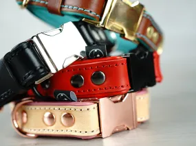 Padded Quick Release Leather Dog Collar With Custom Color and Hardware