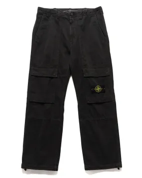 Panama Cotton 'OLD' Effect Relaxed Fit Cargo Pants Lead Grey