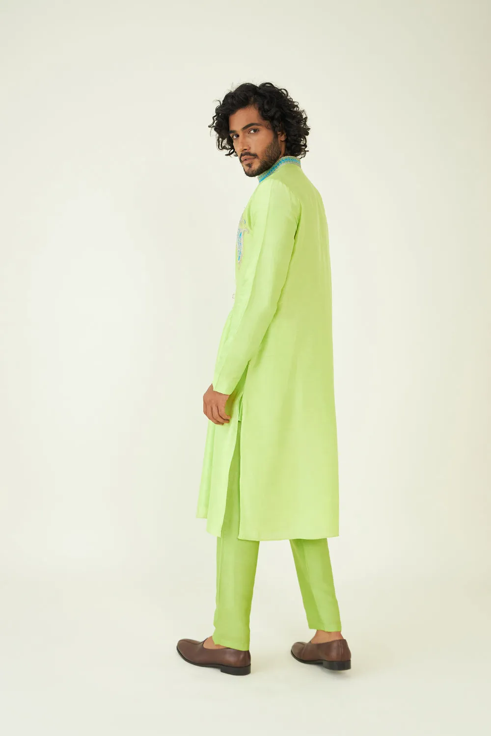 Parvez Color Block Embroidered Kurta Set