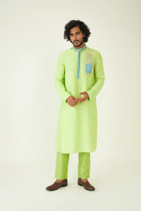 Parvez Color Block Embroidered Kurta Set