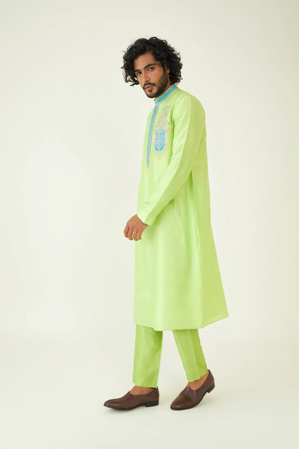 Parvez Color Block Embroidered Kurta Set