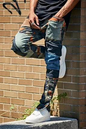 Patchwork Denim Pants