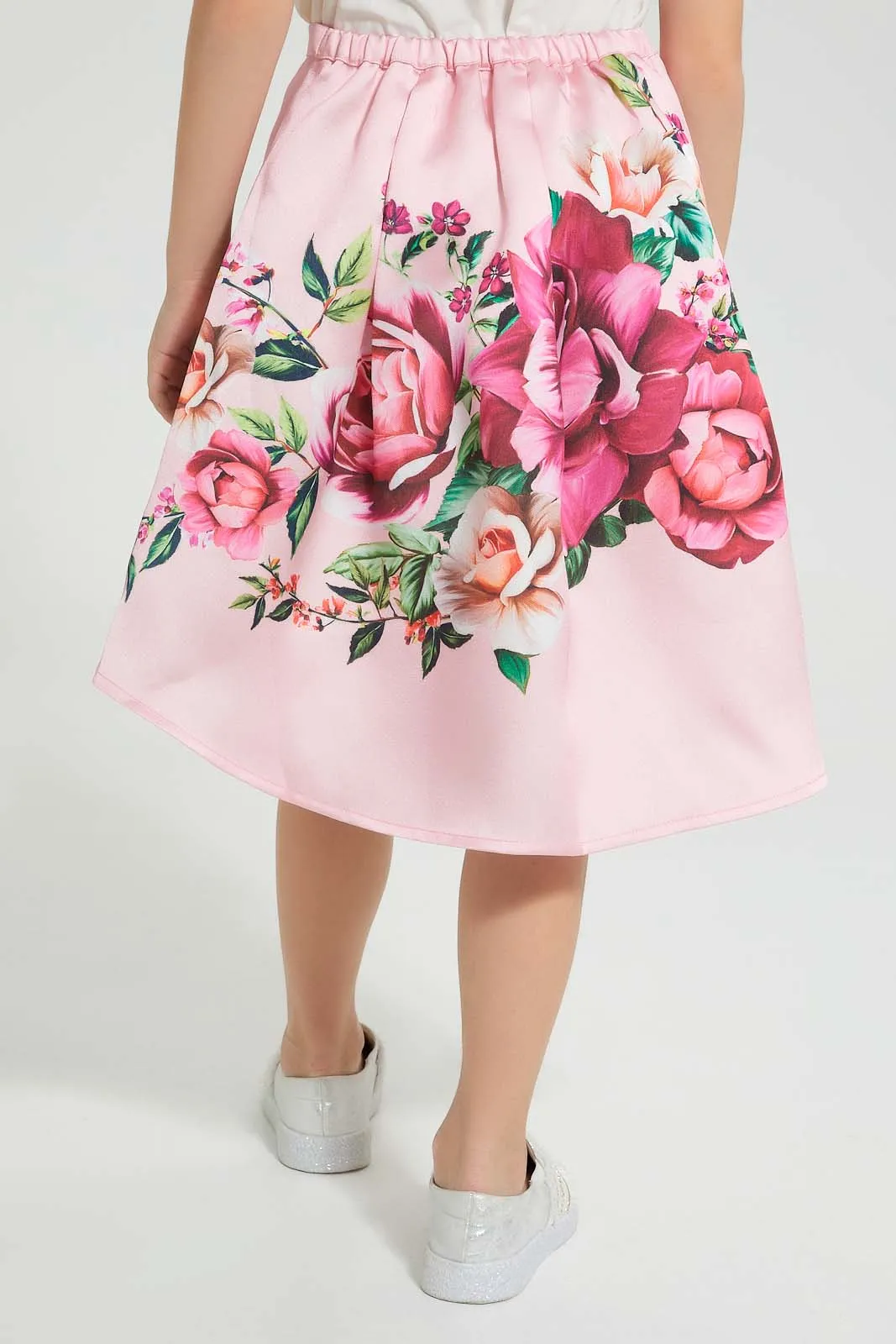 Pink Floral Skirt