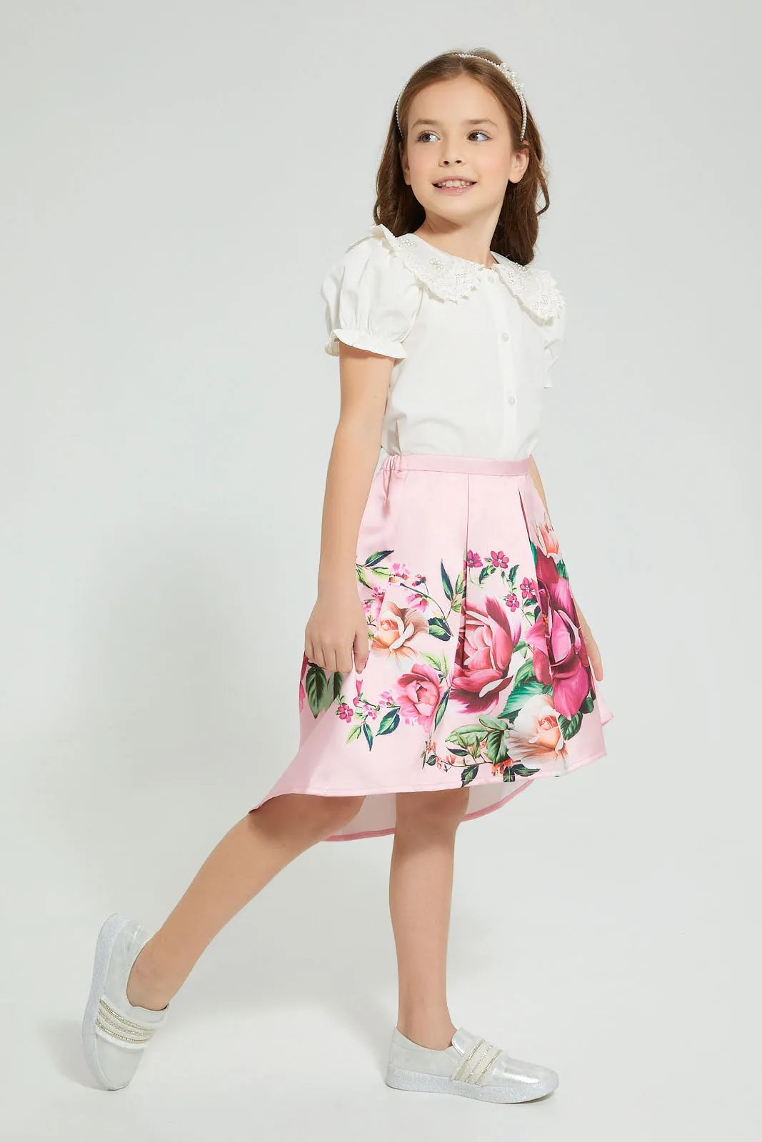 Pink Floral Skirt