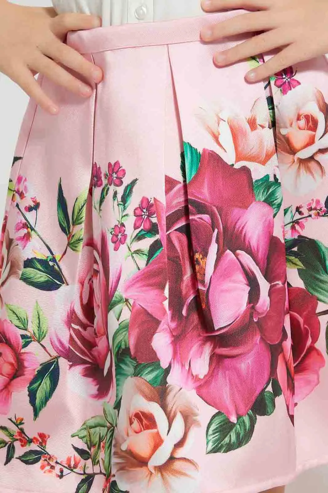 Pink Floral Skirt