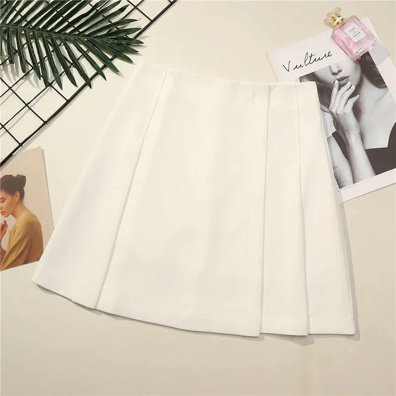 Pleated High Waist Skirt