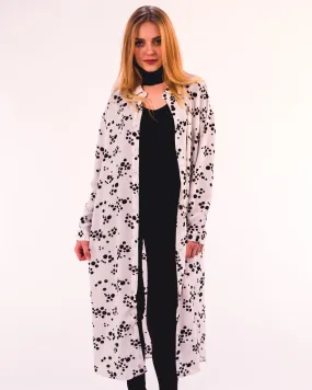 Polka dot print long Shirt Dress (WHITE)