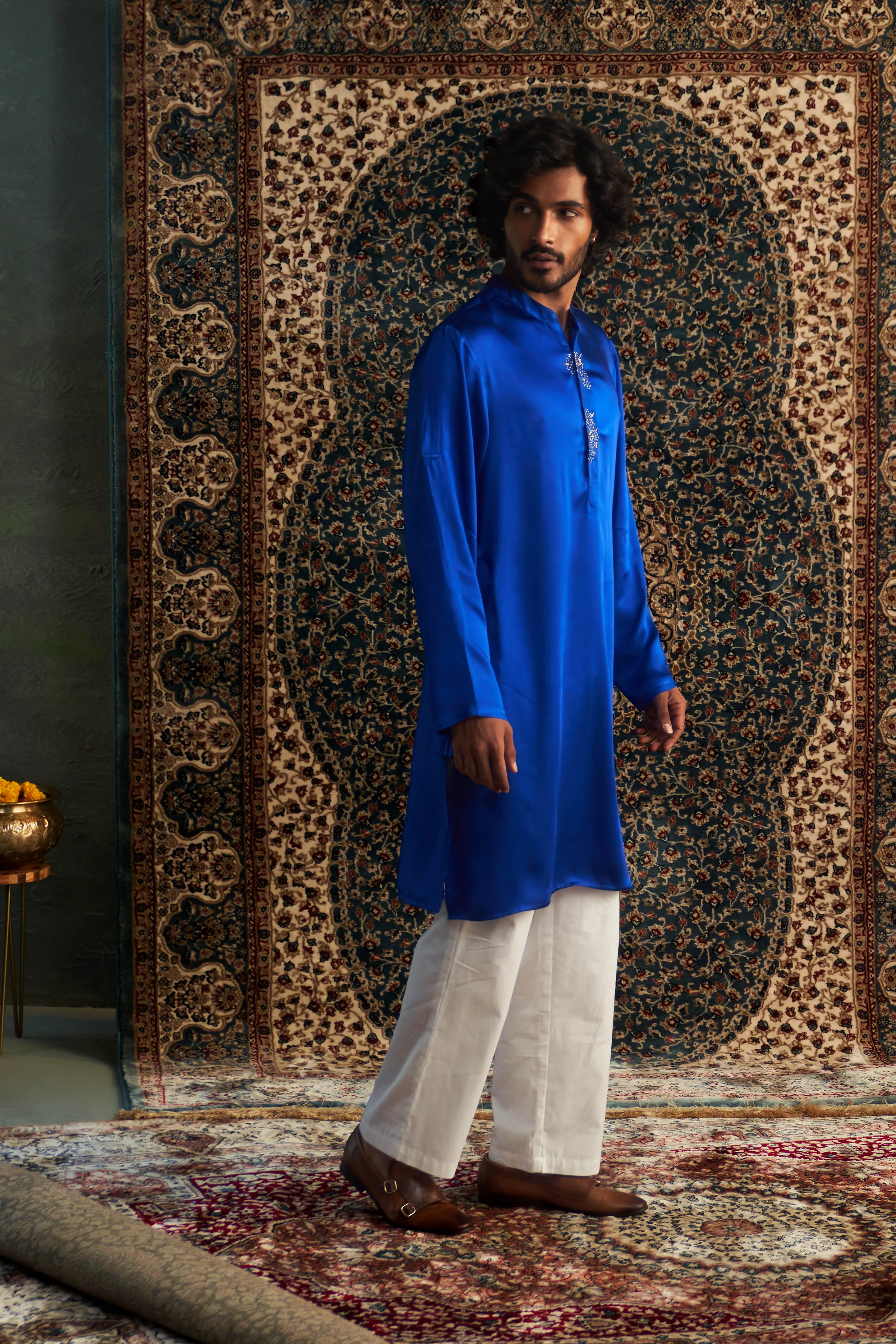 Prarambh Embroidered Placket Kurta Set