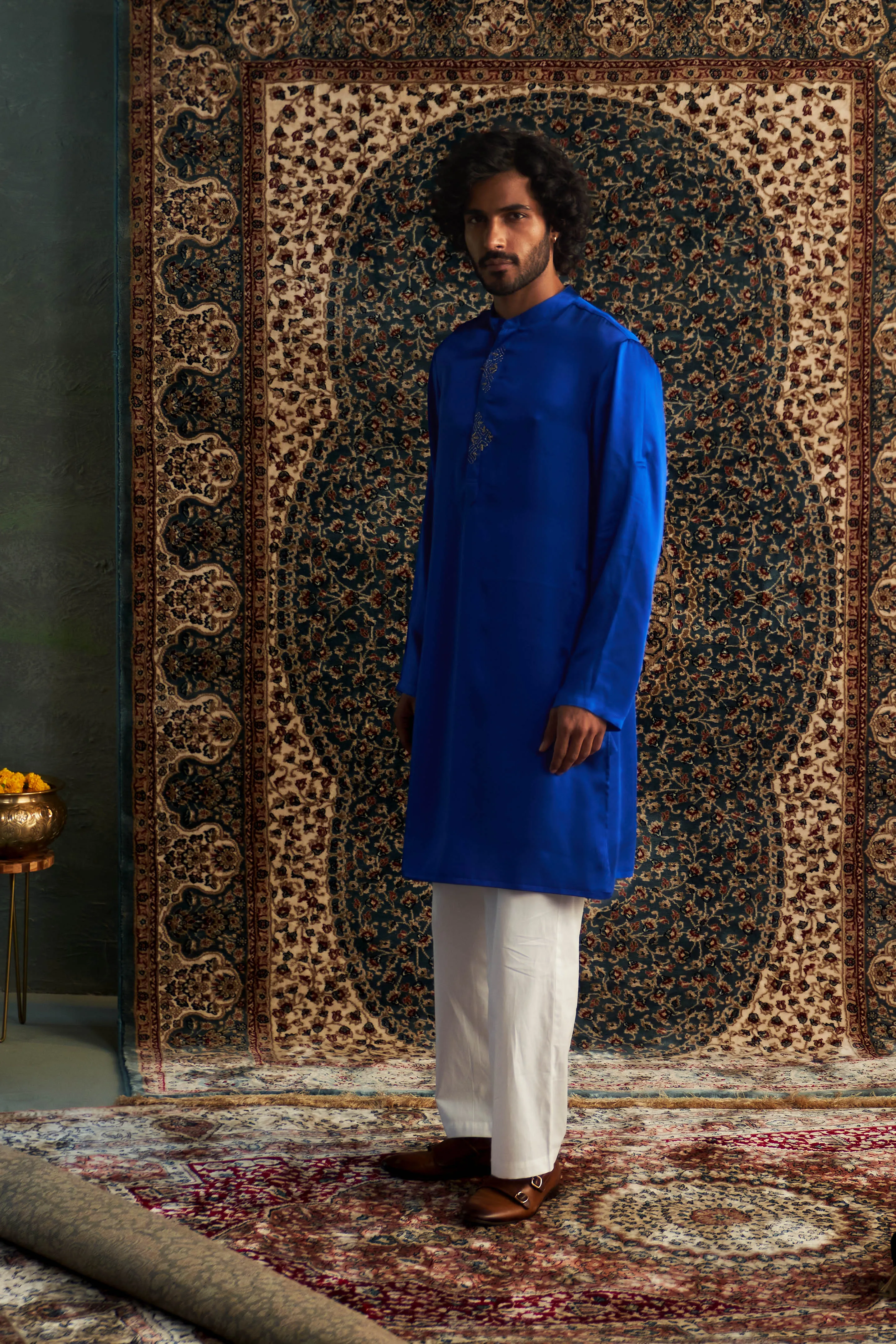 Prarambh Embroidered Placket Kurta Set