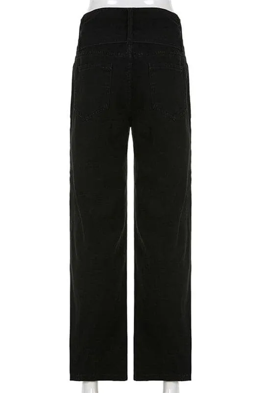 PZ817 Low Waist Big Belt Jeans