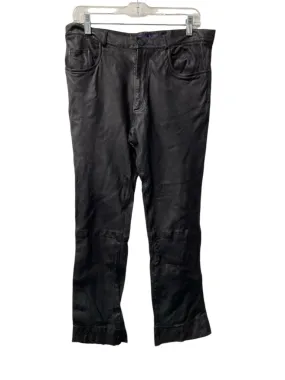 Ralph Lauren Size 34 Black Lambskin 5 Pocket zip fly High Waist Bootcut Pants