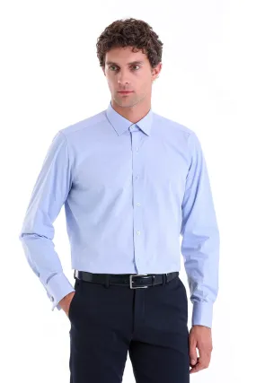 Regular Fit French Cuff Cotton Light Blue Dress Shirt