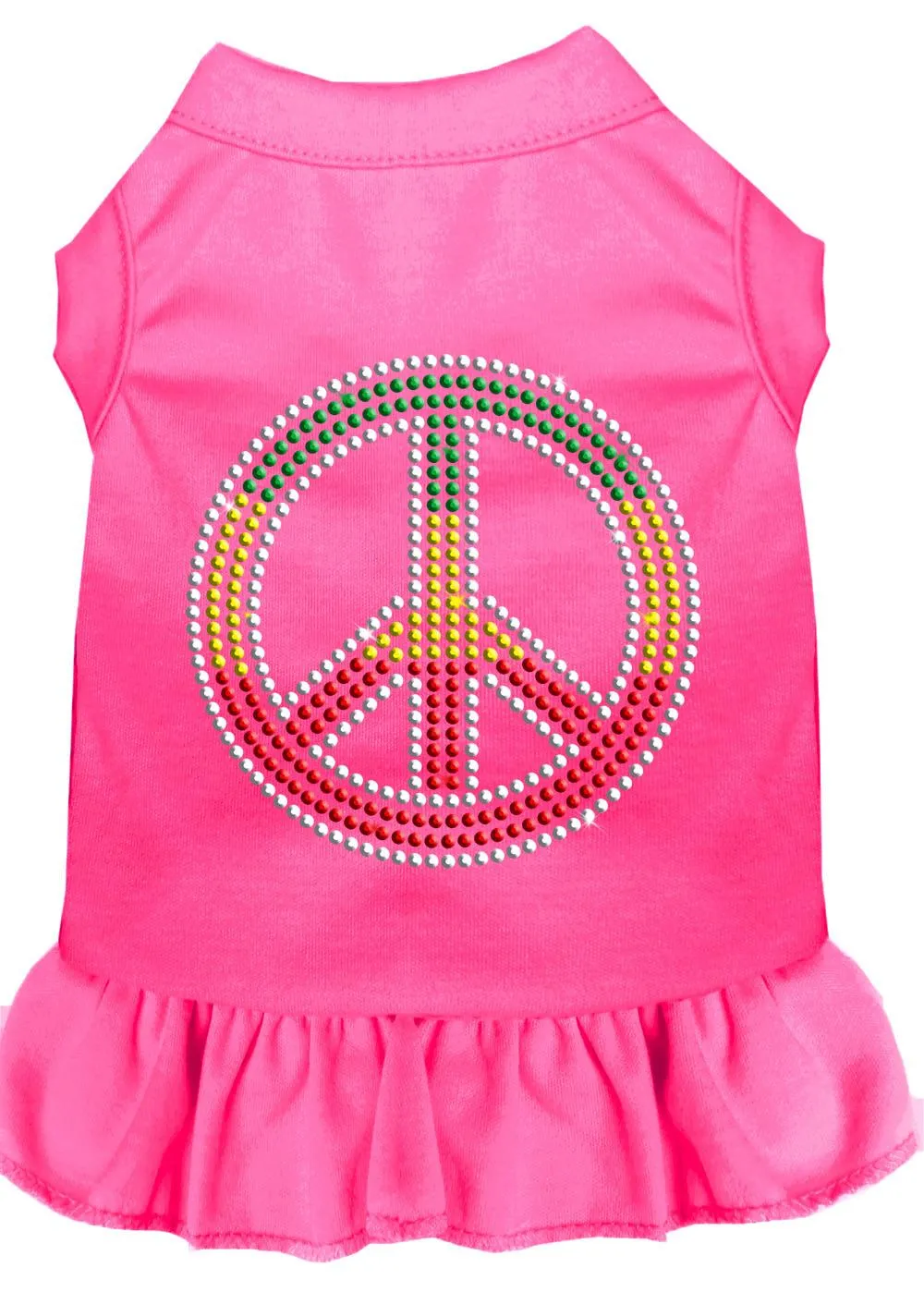 Rhinestone Rasta Peace Dress Bright Pink Med (12)