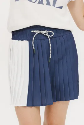 Rose Pleated Skirt - Indigo