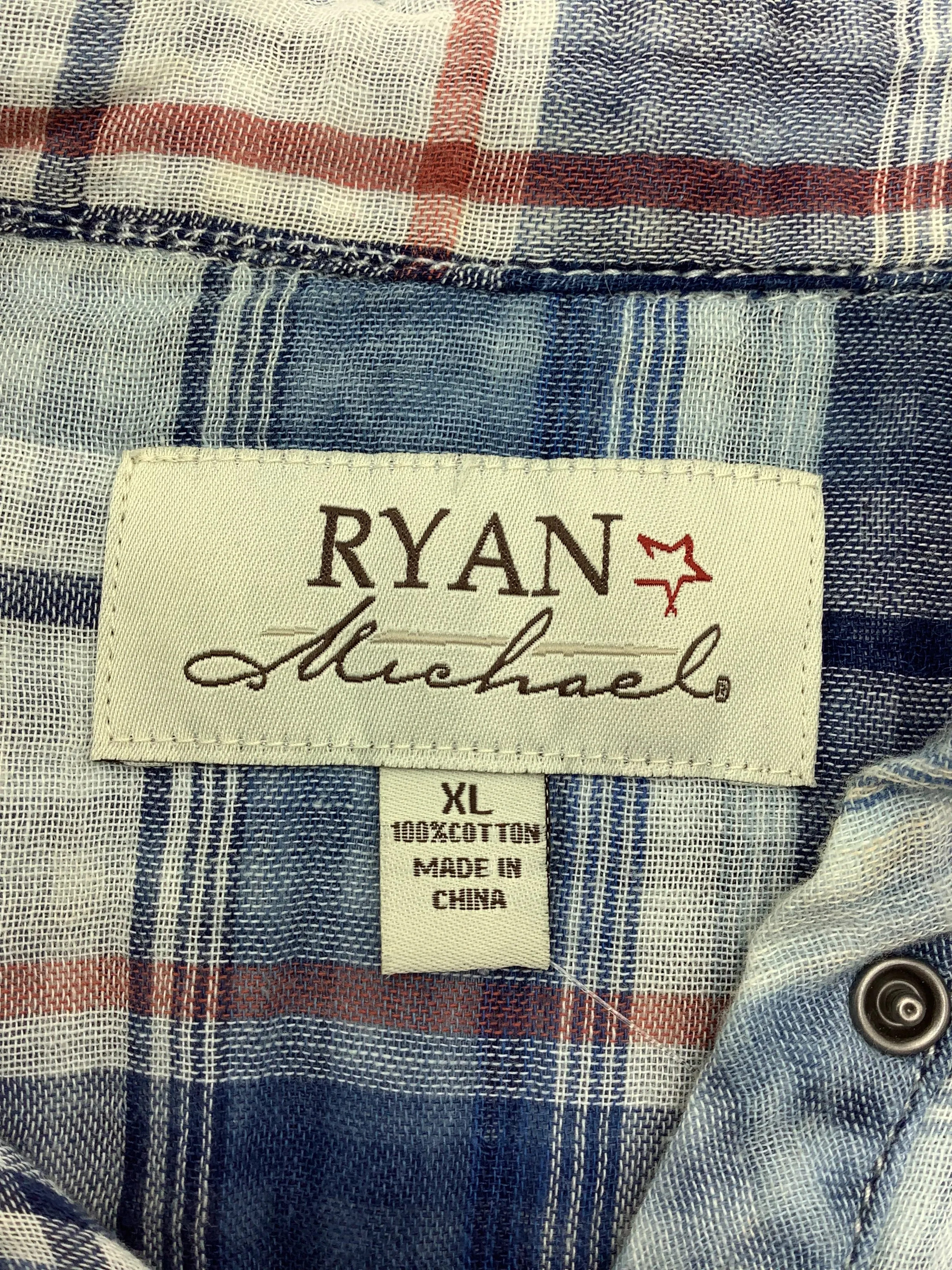 Ryan Michael Plaid Print Long Sleeve Shirt Dress Size: XL