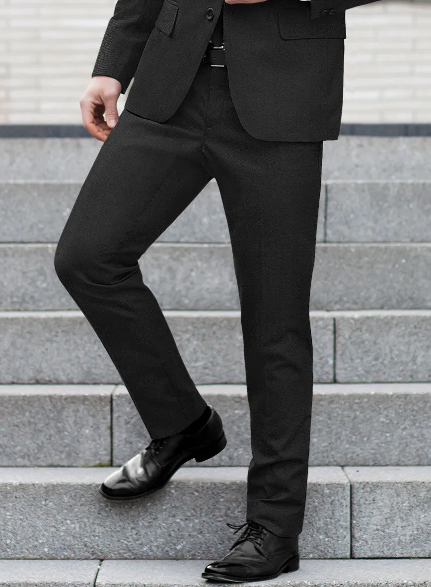 Scabal Tornado Shico Black Wool Pants