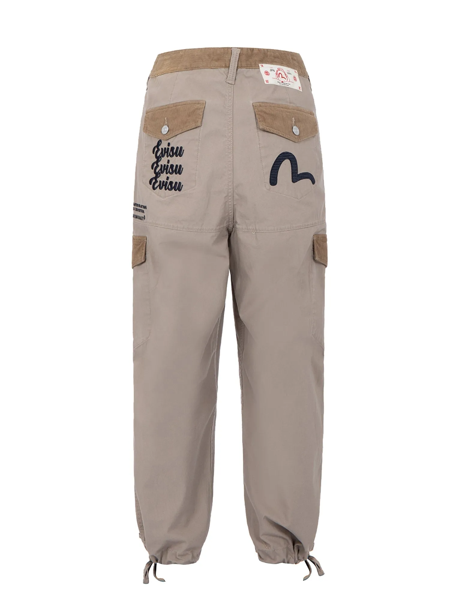 Seagull and Logo Embroidery Cargo Pants
