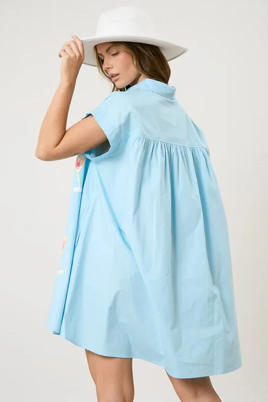 Sequin Martinis Shirt Dress