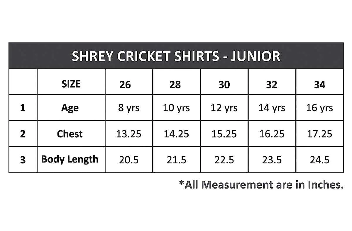 Shrey Match Cricket T- Shirt Long Sleeve For Junior