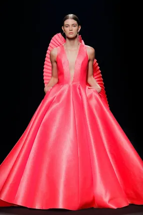 Sleeveless Princess Dress with Pleated Peplum