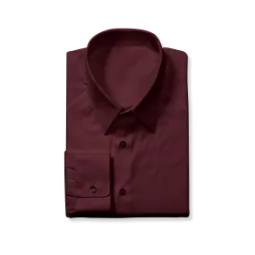 Slim Cut Maroon Dress Shirt