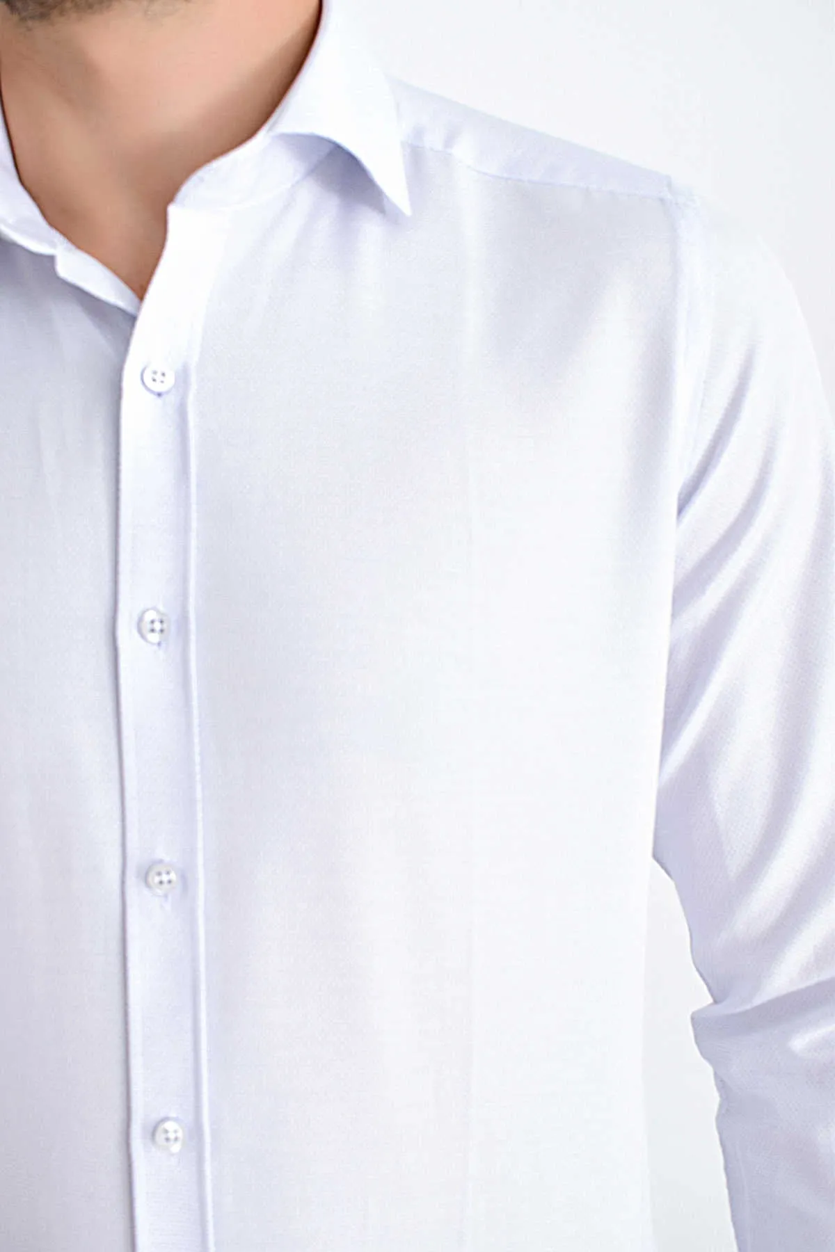Slim Fit Cotton Blend Light Blue Dress Shirt
