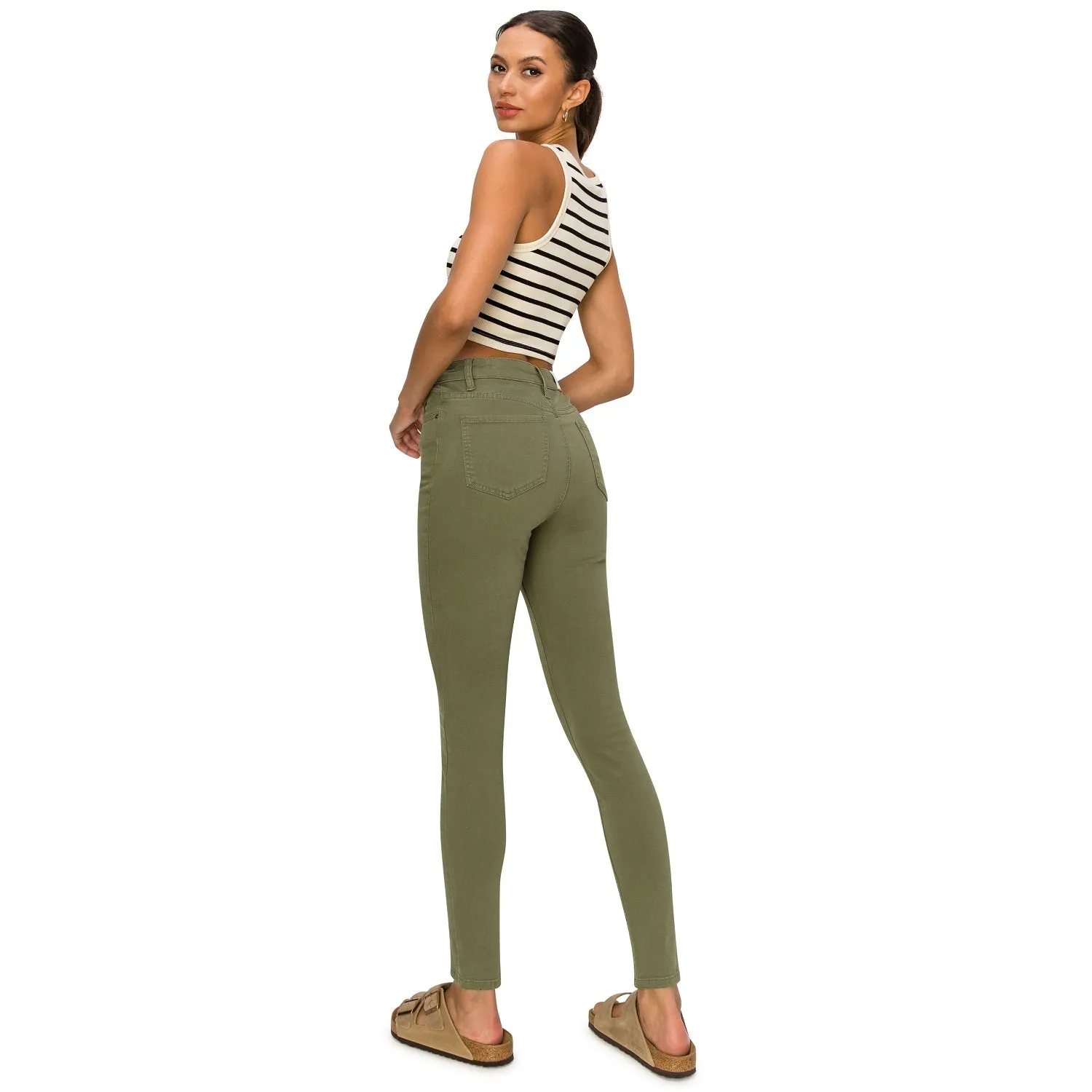 Soft Stretchy High Rise The Everyday Skinny Jeans - New Olive