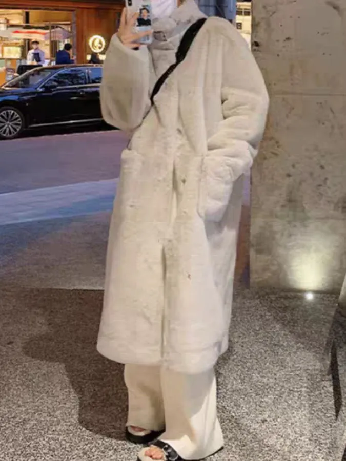 Stand Collar Fur Coat HL9593