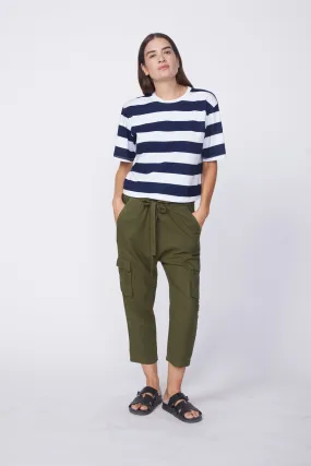 Stateside Linen Paperbag Cargo Pant in Seaweed