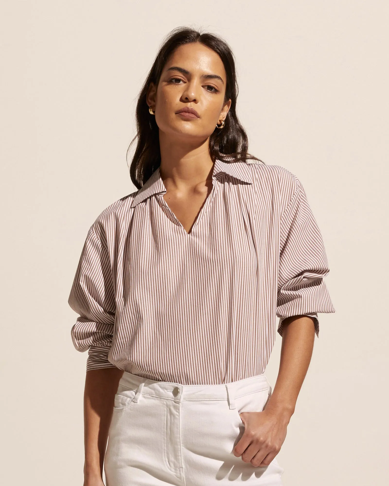 Stroll top  -  Toast stripe