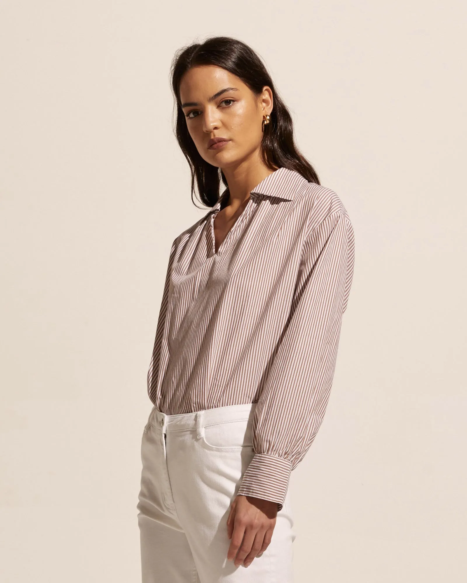 Stroll top  -  Toast stripe