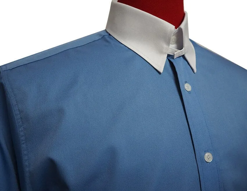 Tab Collar Shirt | Sky Blue Shirt