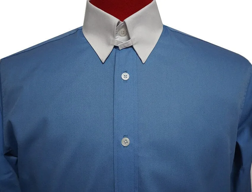 Tab Collar Shirt | Sky Blue Shirt