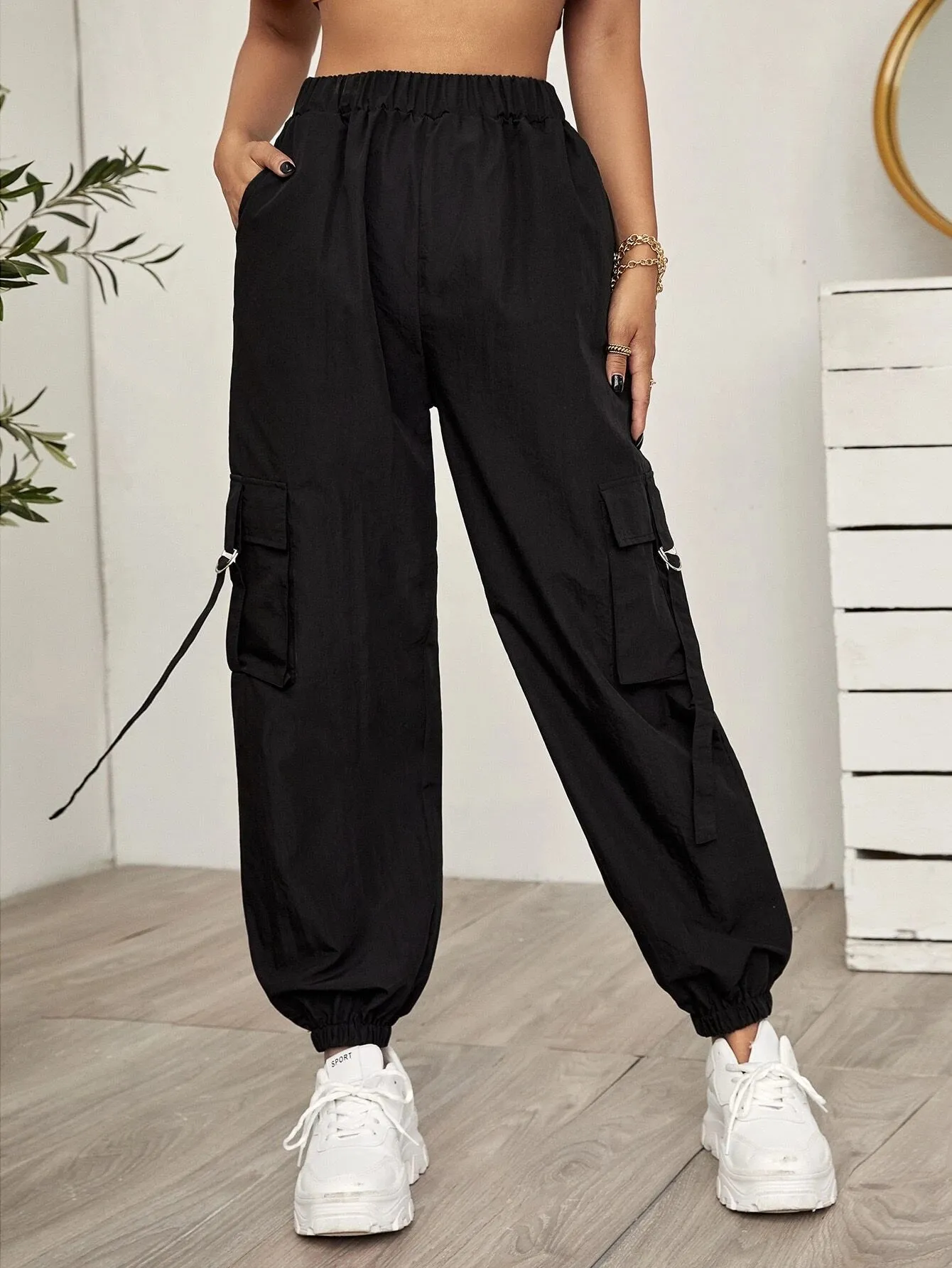 Tape Panel Flap Pocket Cargo Pants