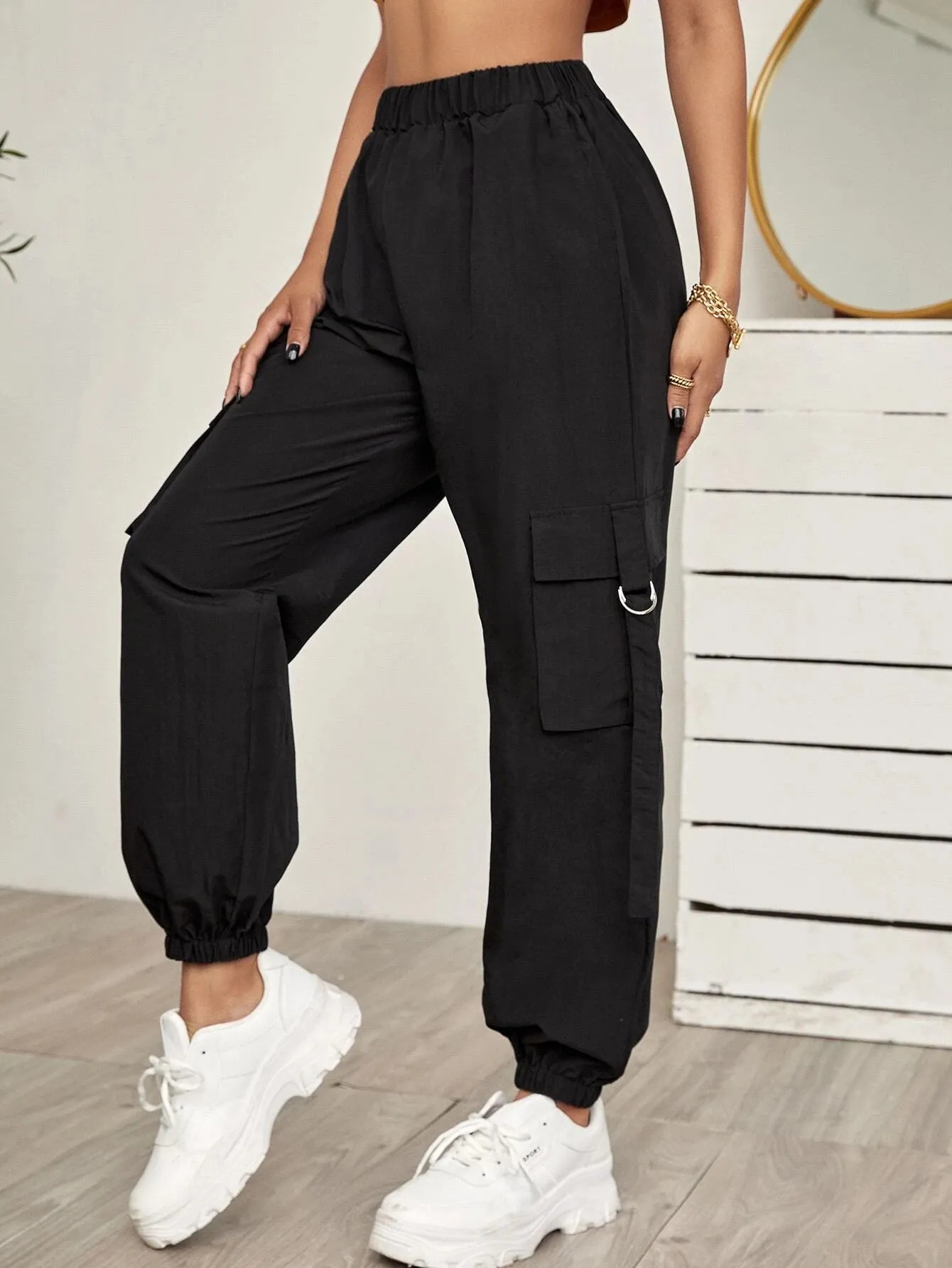 Tape Panel Flap Pocket Cargo Pants
