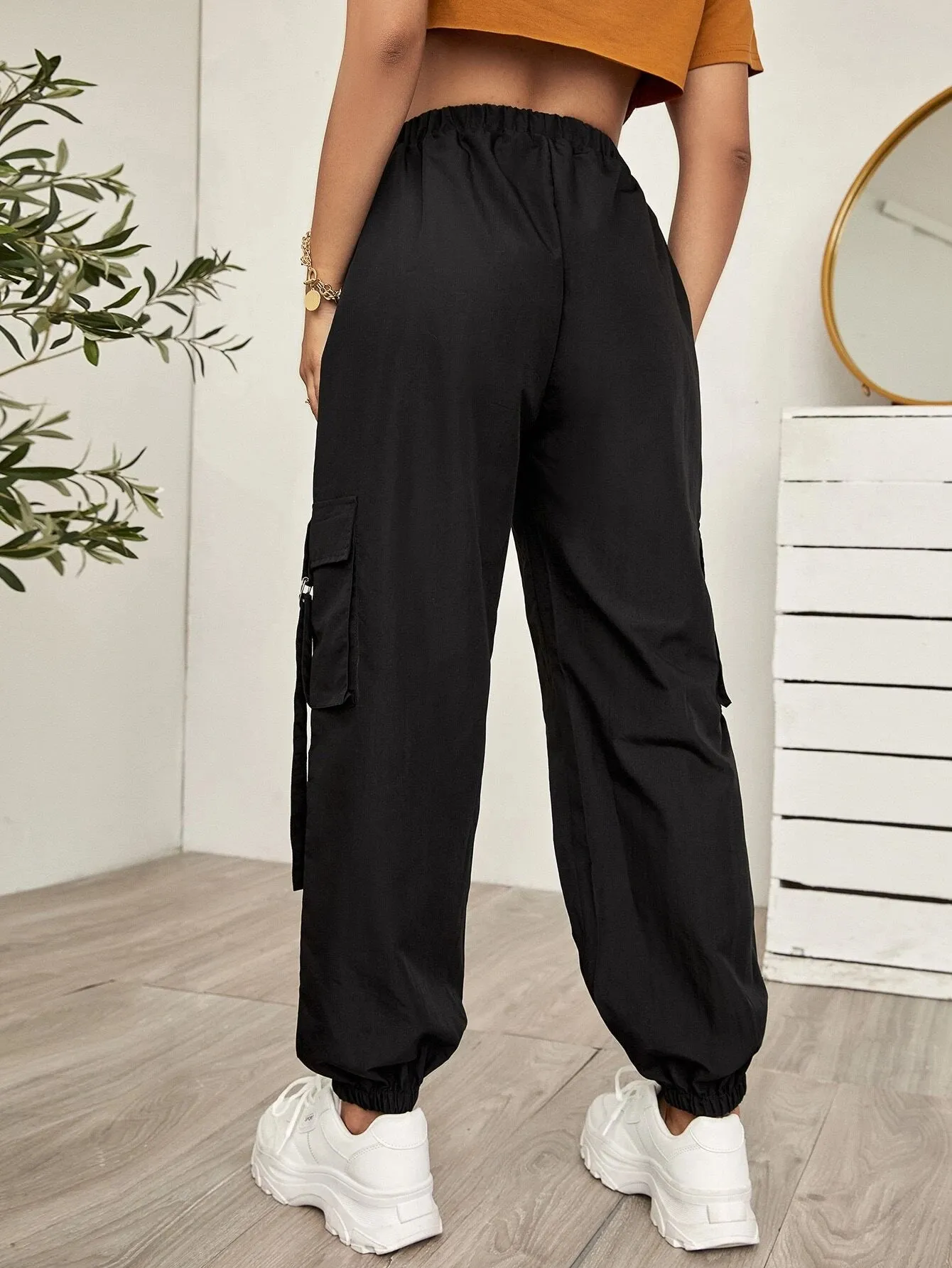 Tape Panel Flap Pocket Cargo Pants