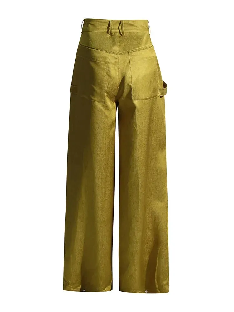 TEEK - Golden Green Pocket Chic Pants