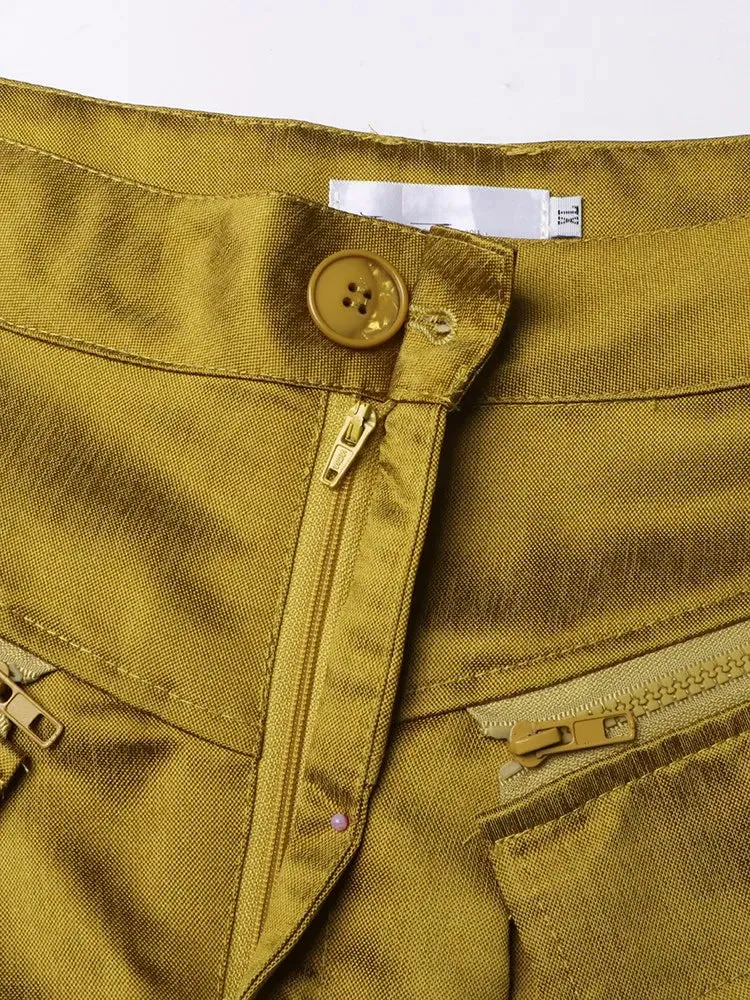 TEEK - Golden Green Pocket Chic Pants