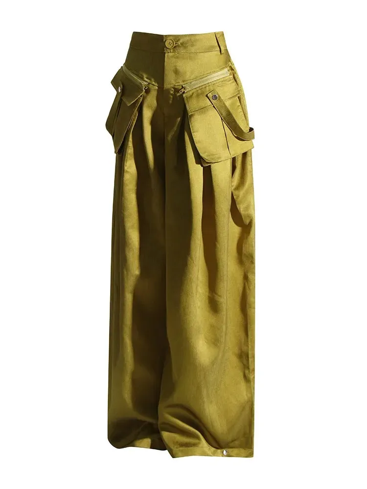 TEEK - Golden Green Pocket Chic Pants