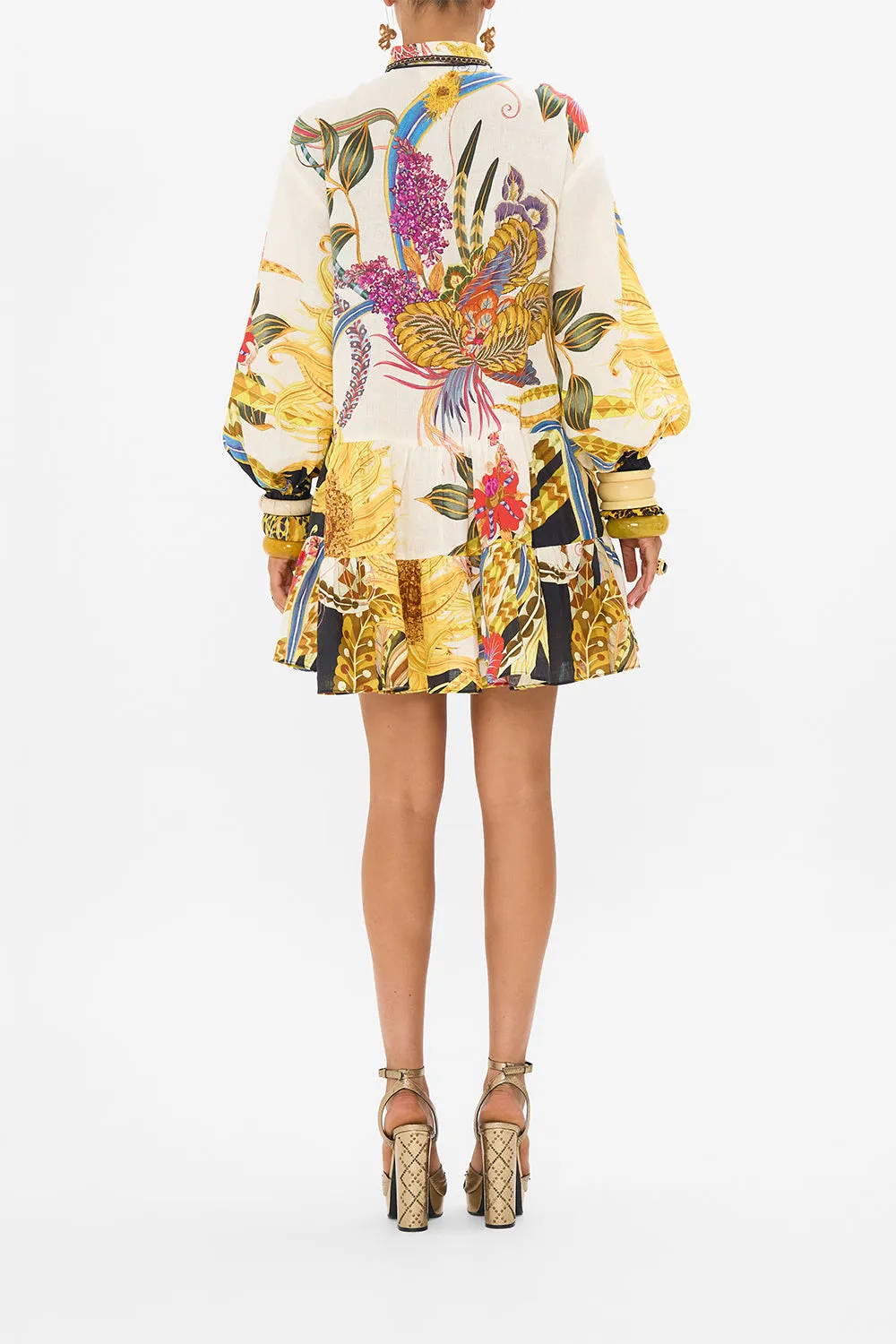 TIERED SHIRT DRESS SUNFLOWERS ON MY MIND