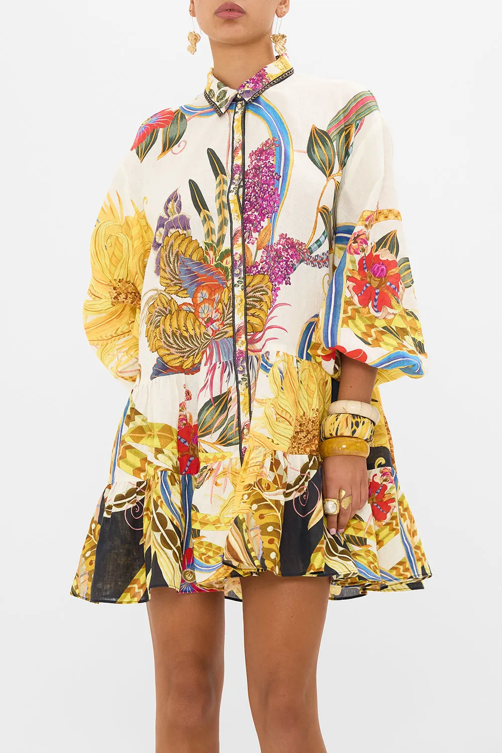 TIERED SHIRT DRESS SUNFLOWERS ON MY MIND