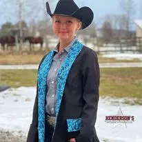 Tory Western Tooled Leather Woven Blazer